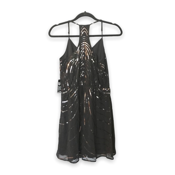 NWT Express Black Deco Sequin Embellished Dress - Picture 3 of 4